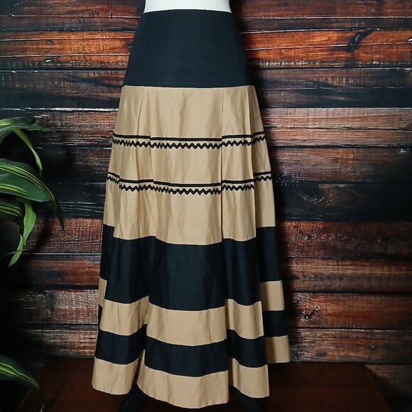 Worthington Maxi Skirt Size 10 Pleated Striped - Picture 2 of 7